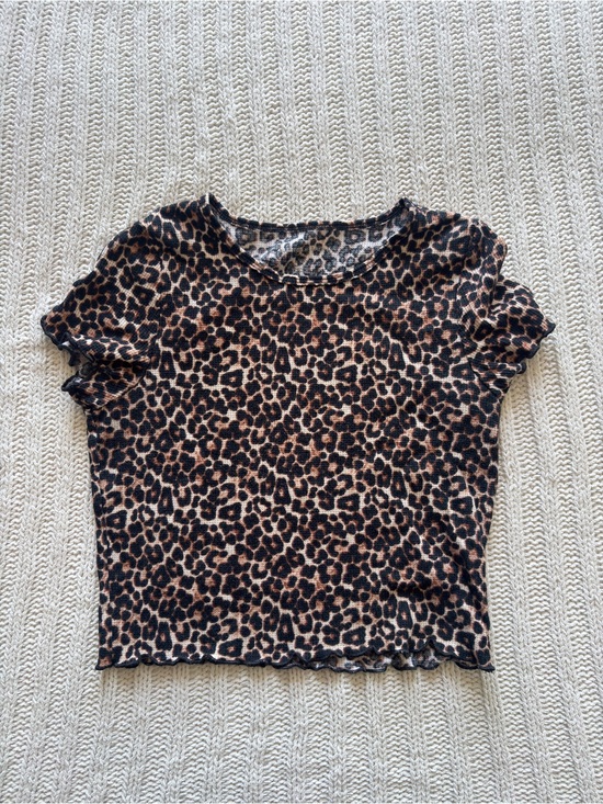 American Eagle Outfitters Tops - American Eagle Outfitters Leopard Print Crop Top - Brown/Black